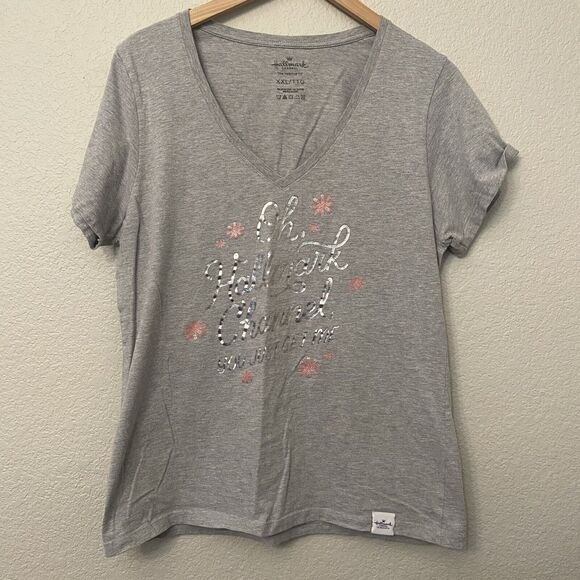 “Oh Hallmark Channel You Just Get Me” Short Sleeve T-Shirt Size XXL Gray EUC - Picture 1 of 7